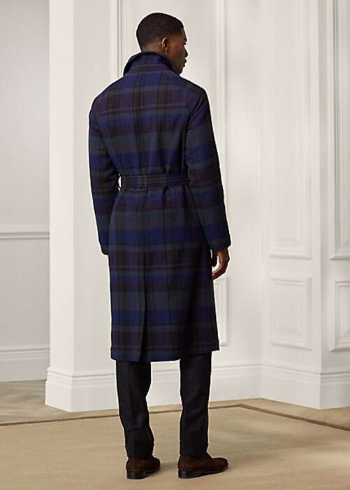 Black / Nacy Men’s Ralph Lauren Plaid Wool Twill Balmacaan Topcoat Coats Black / Nacy Men’s Ralph Lauren Plaid Wool Twill Balmacaan Topcoat Coats
