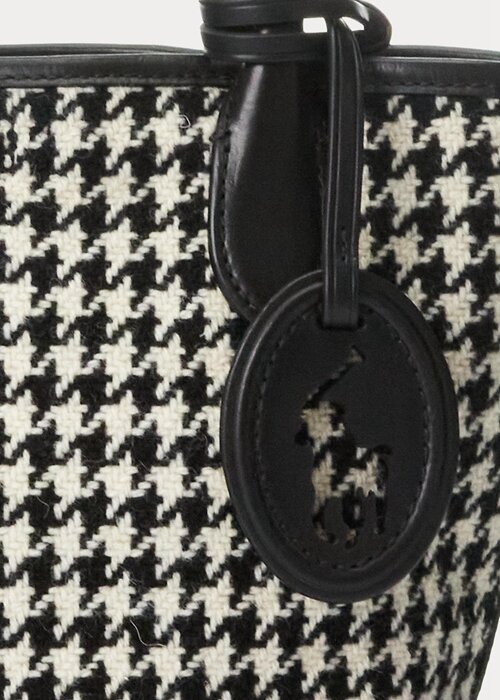 Black/White Houndstooth Women’s Ralph Lauren Houndstooth Mini Bellport Tote Bags Black/White Houndstooth Women’s Ralph Lauren Houndstooth Mini Bellport Tote Bags