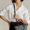 Black/White Houndstooth Women’s Ralph Lauren Houndstooth Mini Bellport Tote Bags Black/White Houndstooth Women’s Ralph Lauren Houndstooth Mini Bellport Tote Bags