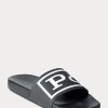 Black / White Men’s Ralph Lauren Logo Slippers Black / White Men’s Ralph Lauren Logo Slippers
