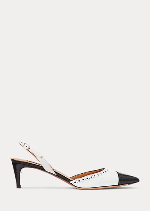 Black / White Women’s Ralph Lauren Garland Color-Blocked Slingback Heels Black / White Women’s Ralph Lauren Garland Color-Blocked Slingback Heels