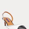 Black / White Women’s Ralph Lauren Garland Color-Blocked Slingback Heels Black / White Women’s Ralph Lauren Garland Color-Blocked Slingback Heels