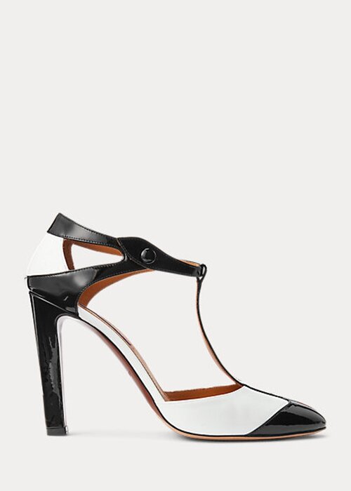 Black / White Women’s Ralph Lauren Haskell Color-Blocked Calfskin Heels Black / White Women’s Ralph Lauren Haskell Color-Blocked Calfskin Heels