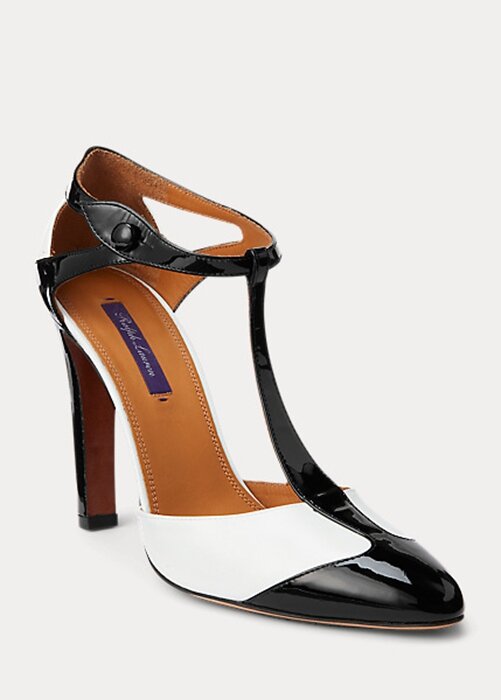 Black / White Women’s Ralph Lauren Haskell Color-Blocked Calfskin Heels Black / White Women’s Ralph Lauren Haskell Color-Blocked Calfskin Heels