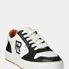 Black / White Women’s Ralph Lauren Jinett Color-Blocked Low-Top Sneakers