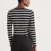 Black / White Women’s Ralph Lauren Striped Button-Shoulder Tops