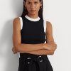 Black / White Women’s Ralph Lauren Two-Tone Sleeveless Sweaters