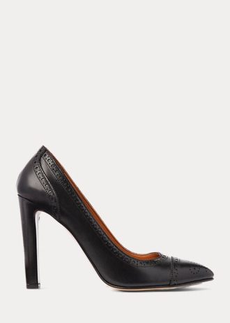 Black Women’s Ralph Lauren Ainsley Calfskin Heels