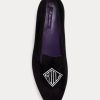 Black Women’s Ralph Lauren Alonzo Embroidered Velvet Flat Shoes Black Women’s Ralph Lauren Alonzo Embroidered Velvet Flat Shoes