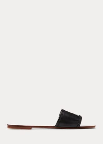Black Women’s Ralph Lauren Andela Burnished Calfskin Sandals