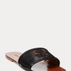 Black Women’s Ralph Lauren Andela Burnished Calfskin Sandals Black Women’s Ralph Lauren Andela Burnished Calfskin Sandals