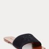 Black Women’s Ralph Lauren Andela Calf-Suede Sandals Black Women’s Ralph Lauren Andela Calf-Suede Sandals