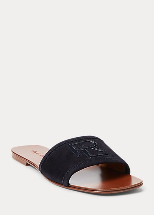 Black Women’s Ralph Lauren Andela Calf-Suede Sandals Black Women’s Ralph Lauren Andela Calf-Suede Sandals