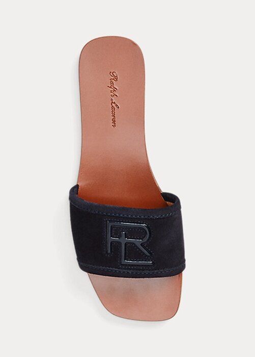 Black Women’s Ralph Lauren Andela Calf-Suede Sandals Black Women’s Ralph Lauren Andela Calf-Suede Sandals
