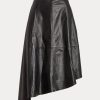 Black Women’s Ralph Lauren Asymmetrical Lambskin Circle Skirts