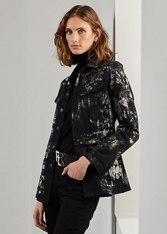 Black Women’s Ralph Lauren Bacall Embellished Denim Field Jackets