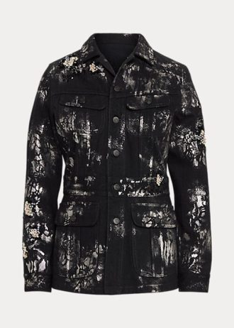 Black Women’s Ralph Lauren Bacall Embellished Denim Field Jackets
