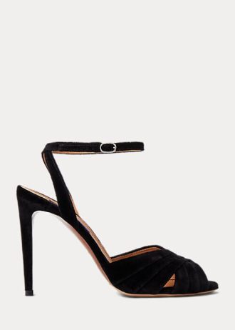 Black Women’s Ralph Lauren Bacall II Velvet Heels