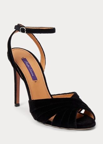 Black Women’s Ralph Lauren Bacall II Velvet Heels