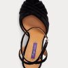 Black Women’s Ralph Lauren Bacall II Velvet Sandals