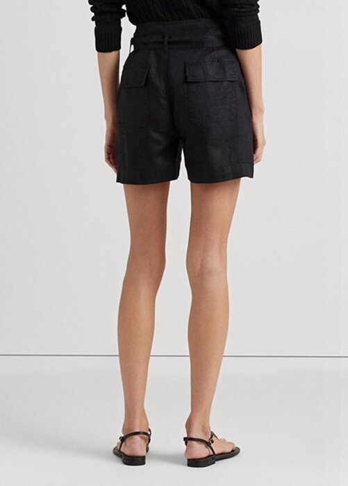 Black Women’s Ralph Lauren Belted Linen Shorts Black Women’s Ralph Lauren Belted Linen Shorts