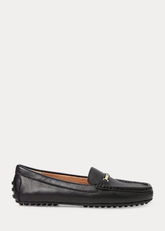 Black Women’s Ralph Lauren Briony Leather Driver Loafers