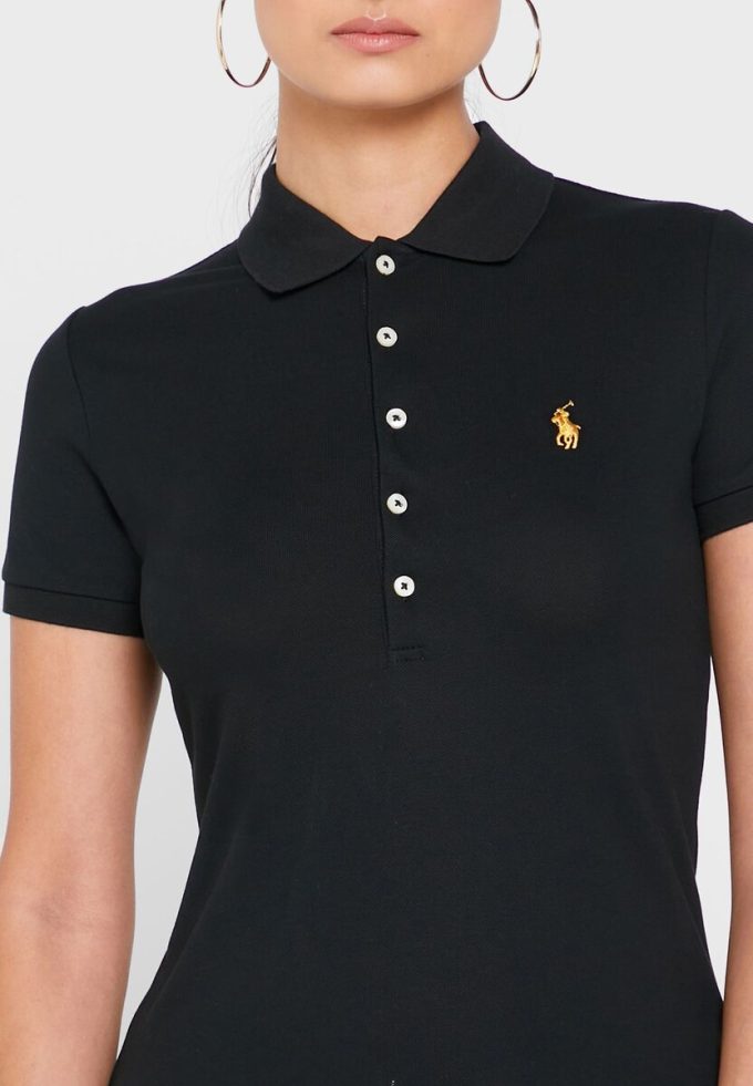 Black Women’s Ralph Lauren Button Detail Shirt Polo Shirts
