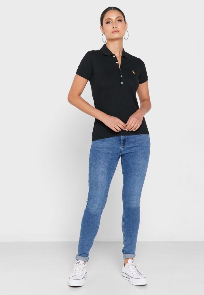 Black Women’s Ralph Lauren Button Detail Shirt Polo Shirts