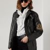 Black Women’s Ralph Lauren Cadena Calfskin Moto Jackets