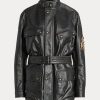 Black Women’s Ralph Lauren Cadena Calfskin Moto Jackets