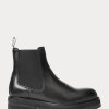 Black Women’s Ralph Lauren Calfskin Lug Chelsea Boots