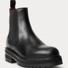 Black Women’s Ralph Lauren Calfskin Lug Chelsea Boots