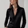 Black Women’s Ralph Lauren Cameron Stretch Mulberry Silk Shirts