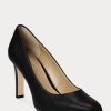 Black Women’s Ralph Lauren Camila Burnished Leather Heels