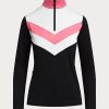 Black Women’s Ralph Lauren Chevron-stripe Quarter-zip Pullover Sweatshirts