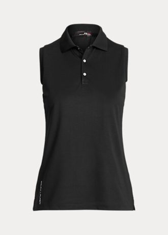 Black Women’s Ralph Lauren Classic Fit Piqué Sleeveless Polo Shirts