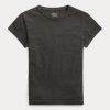 Black Women’s Ralph Lauren Cotton Jersey Crewneck  T Shirts