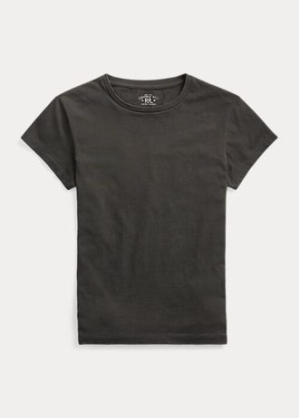 Black Women’s Ralph Lauren Cotton Jersey Crewneck  T Shirts