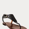 Black Women’s Ralph Lauren Delancie Welington Calfskin Sandals Black Women’s Ralph Lauren Delancie Welington Calfskin Sandals