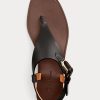 Black Women’s Ralph Lauren Delancie Welington Calfskin Sandals