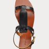 Black Women’s Ralph Lauren Dyllon Burnished Calfskin Sandals
