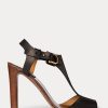 Black Women’s Ralph Lauren Emilie Welington Calfskin Sandals Black Women’s Ralph Lauren Emilie Welington Calfskin Sandals
