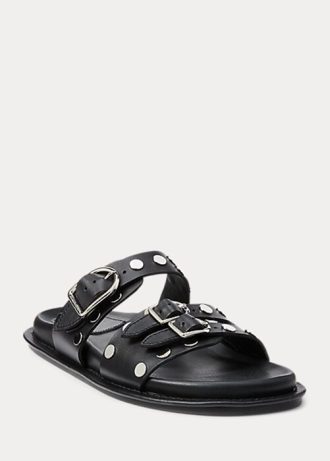 Black Women’s Ralph Lauren Ezra Studded Lambskin Sandals