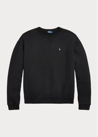 Black Women’s Ralph Lauren Fleece Crewneck Pullover Sweatshirts