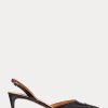 Black Women’s Ralph Lauren Garland Calfskin Slingback Heels Black Women’s Ralph Lauren Garland Calfskin Slingback Heels