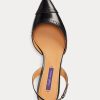 Black Women’s Ralph Lauren Garland Calfskin Slingback Heels Black Women’s Ralph Lauren Garland Calfskin Slingback Heels