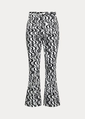 Black Women’s Ralph Lauren Graphic-Motif Sateen Kick-Flare Pants