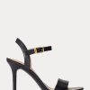 Black Women’s Ralph Lauren Gwen Burnished Leather Sandals
