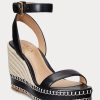 Black Women’s Ralph Lauren Hilarie Leather Espadrille Black Women’s Ralph Lauren Hilarie Leather Espadrille