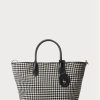 Black Women’s Ralph Lauren Houndstooth Medium Bellport Handbag